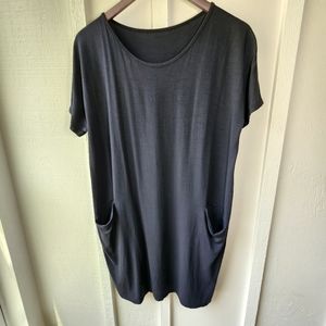 Navy Casual Dress Made in Italy Pockets